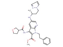 methyl 5-{[1-methyl-3-(1H-pyrazol-1-yl)propyl]amino}-1-(2-phenylethyl)-3-[(tetrahydro-3-furanylcarbonyl)amino]-1H-pyrrolo[2,3-b]pyridine-2-carboxylate