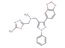 1-[3-(1,3-benzodioxol-5-yl)-1-phenyl-1H-pyrazol-4-yl]-N-methyl-N-[(5-methyl-1,3,4-oxadiazol-2-yl)methyl]methanamine