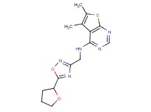 5,6-dimethyl-N-{[5-(tetrahydrofuran-2-yl)-1,2,4-oxadiazol-3-yl]methyl}thieno[2,3-d]pyrimidin-4-amine