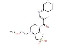 3-{[(4aS*,7aR*)-4-(2-methoxyethyl)-6,6-dioxidohexahydrothieno[3,4-b]pyrazin-1(2H)-yl]carbonyl}-5,6,7,8-tetrahydroquinoline