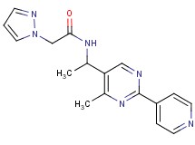 N-{1-[4-methyl-2-(4-pyridinyl)-5-pyrimidinyl]ethyl}-2-(1H-pyrazol-1-yl)acetamide