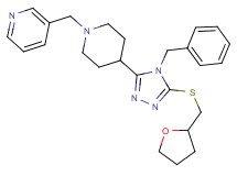 3-[(4-{4-benzyl-5-[(tetrahydro-2-furanylmethyl)thio]-4H-1,2,4-triazol-3-yl}-1-piperidinyl)methyl]pyridine