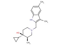 (3R*,4R*)-4-cyclopropyl-1-[(3,5-dimethyl-1H-indol-2-yl)methyl]-3-methylpiperidin-4-ol