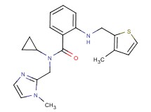 N-cyclopropyl-N-[(1-methyl-1H-imidazol-2-yl)methyl]-2-{[(3-methyl-2-thienyl)methyl]amino}benzamide