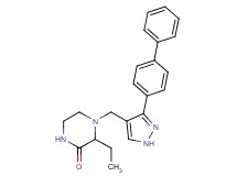 4-{[3-(4-biphenylyl)-1H-pyrazol-4-yl]methyl}-3-ethyl-2-piperazinone