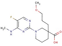 1-[5-fluoro-4-(methylamino)-2-pyrimidinyl]-3-(3-methoxypropyl)-3-piperidinecarboxylic acid