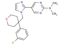 5-(1-{[4-(3-fluorophenyl)tetrahydro-2H-pyran-4-yl]methyl}-1H-imidazol-2-yl)-N,N-dimethylpyrimidin-2-amine