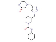 N-cyclohexyl-3-({4-[(3-oxo-1-piperazinyl)methyl]-1H-1,2,3-triazol-1-yl}methyl)-1-piperidinecarboxamide trifluoroacetate