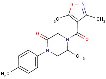 4-[(3,5-dimethyl-4-isoxazolyl)carbonyl]-5-methyl-1-(4-methylphenyl)-2-piperazinone