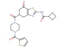 N-(7-oxo-5-{[4-(2-thienylcarbonyl)-1-piperazinyl]carbonyl}-4,5,6,7-tetrahydro-1,3-benzothiazol-2-yl)cyclobutanecarboxamide