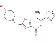 5-[(4-hydroxypiperidin-1-yl)methyl]-N-[1-(1,3-thiazol-2-yl)propyl]isoxazole-3-carboxamide
