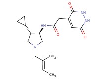 N-{(3R*,4S*)-4-cyclopropyl-1-[(2E)-2-methyl-2-buten-1-yl]-3-pyrrolidinyl}-2-(3,6-dioxo-1,2,3,6-tetrahydro-4-pyridazinyl)acetamide
