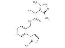 2-amino-2-(3,5-dimethyl-1H-pyrazol-4-yl)-N-[2-(2-methyl-1H-imidazol-1-yl)benzyl]acetamide