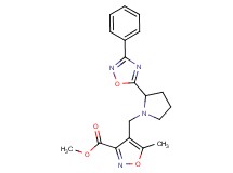 methyl 5-methyl-4-{[2-(3-phenyl-1,2,4-oxadiazol-5-yl)-1-pyrrolidinyl]methyl}-3-isoxazolecarboxylate