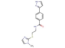 N-{2-[(1-methyl-1H-imidazol-2-yl)thio]ethyl}-4-(1H-pyrazol-3-yl)benzamide
