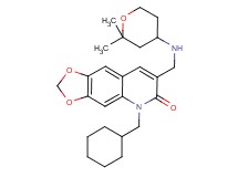 5-(cyclohexylmethyl)-7-{[(2,2-dimethyltetrahydro-2H-pyran-4-yl)amino]methyl}[1,3]dioxolo[4,5-g]quinolin-6(5H)-one