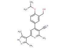 2-amino-6-(3,5-dimethyl-1H-pyrazol-4-yl)-4-[3-(hydroxymethyl)-4-isopropoxyphenyl]nicotinonitrile