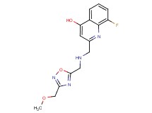 8-fluoro-2-[({[3-(methoxymethyl)-1,2,4-oxadiazol-5-yl]methyl}amino)methyl]quinolin-4-ol