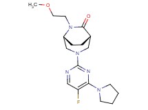 (1S*,5R*)-3-[5-fluoro-4-(1-pyrrolidinyl)-2-pyrimidinyl]-6-(2-methoxyethyl)-3,6-diazabicyclo[3.2.2]nonan-7-one