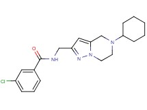 3-chloro-N-[(5-cyclohexyl-4,5,6,7-tetrahydropyrazolo[1,5-a]pyrazin-2-yl)methyl]benzamide