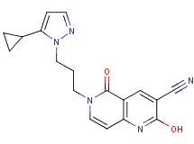 6-[3-(5-cyclopropyl-1H-pyrazol-1-yl)propyl]-2-hydroxy-5-oxo-5,6-dihydro-1,6-naphthyridine-3-carbonitrile