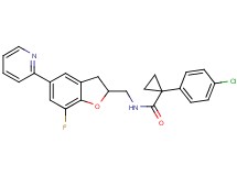 1-(4-chlorophenyl)-N-{[7-fluoro-5-(2-pyridinyl)-2,3-dihydro-1-benzofuran-2-yl]methyl}cyclopropanecarboxamide