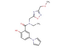 N-ethyl-2-hydroxy-N-{[3-(methoxymethyl)-1,2,4-oxadiazol-5-yl]methyl}-5-(1H-pyrrol-1-yl)benzamide