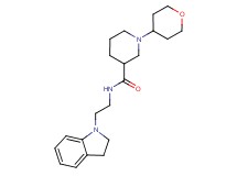 N-[2-(2,3-dihydro-1H-indol-1-yl)ethyl]-1-(tetrahydro-2H-pyran-4-yl)-3-piperidinecarboxamide