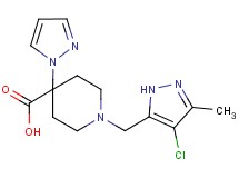 1-[(4-chloro-3-methyl-1H-pyrazol-5-yl)methyl]-4-(1H-pyrazol-1-yl)piperidine-4-carboxylic acid