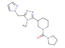 3-[4-methyl-5-(1H-pyrazol-1-ylmethyl)-4H-1,2,4-triazol-3-yl]-1-(pyrrolidin-1-ylcarbonyl)piperidine