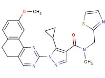 5-cyclopropyl-1-(9-methoxy-5,6-dihydrobenzo[h]quinazolin-2-yl)-N-methyl-N-(1,3-thiazol-2-ylmethyl)-1H-pyrazole-4-carboxamide