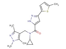 N-cyclopropyl-3-(5-methyl-2-thienyl)-N-[(1,3,5-trimethyl-1H-pyrazol-4-yl)methyl]-1H-pyrazole-5-carboxamide