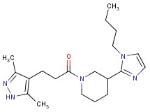 3-(1-butyl-1H-imidazol-2-yl)-1-[3-(3,5-dimethyl-1H-pyrazol-4-yl)propanoyl]piperidine