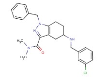 1-benzyl-5-[(3-chlorobenzyl)amino]-N,N-dimethyl-4,5,6,7-tetrahydro-1H-indazole-3-carboxamide