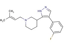 3-[4-(3-fluorophenyl)-1H-pyrazol-5-yl]-1-(3-methyl-2-buten-1-yl)piperidine