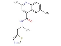 2,6-dimethyl-N-[1-methyl-2-(1,3-thiazol-5-yl)ethyl]-4-quinolinecarboxamide