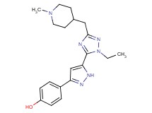 4-(5-{1-ethyl-3-[(1-methylpiperidin-4-yl)methyl]-1H-1,2,4-triazol-5-yl}-1H-pyrazol-3-yl)phenol