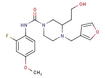 N-(2-fluoro-4-methoxyphenyl)-4-(3-furylmethyl)-3-(2-hydroxyethyl)piperazine-1-carboxamide