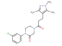 1-(3-chlorophenyl)-4-[3-(1,3,5-trimethyl-1H-pyrazol-4-yl)propanoyl]-2-piperazinone