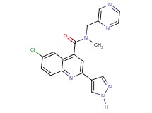 6-chloro-N-methyl-N-(2-pyrazinylmethyl)-2-(1H-pyrazol-4-yl)-4-quinolinecarboxamide