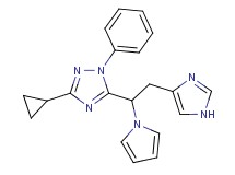 3-cyclopropyl-5-[2-(1H-imidazol-4-yl)-1-(1H-pyrrol-1-yl)ethyl]-1-phenyl-1H-1,2,4-triazole