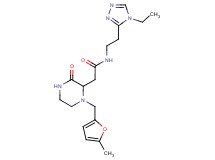 N-[2-(4-ethyl-4H-1,2,4-triazol-3-yl)ethyl]-2-{1-[(5-methyl-2-furyl)methyl]-3-oxo-2-piperazinyl}acetamide