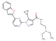 1-[4-(1-benzofuran-2-yl)-2-pyrimidinyl]-5-cyclopropyl-N-[2-(diethylamino)ethyl]-1H-pyrazole-4-carboxamide