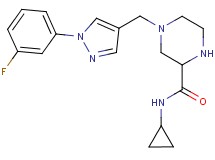 N-cyclopropyl-4-{[1-(3-fluorophenyl)-1H-pyrazol-4-yl]methyl}-2-piperazinecarboxamide
