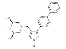 (2R*,6S*)-4-{[3-(4-biphenylyl)-1H-pyrazol-4-yl]methyl}-2,6-dimethylmorpholine