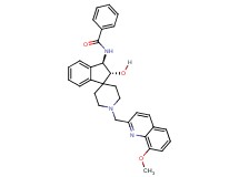 N-{(2R*,3R*)-2-hydroxy-1'-[(8-methoxy-2-quinolinyl)methyl]-2,3-dihydrospiro[indene-1,4'-piperidin]-3-yl}benzamide