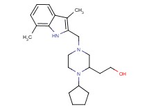 2-{1-cyclopentyl-4-[(3,7-dimethyl-1H-indol-2-yl)methyl]-2-piperazinyl}ethanol