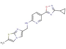 5-(3-cyclopropyl-1,2,4-oxadiazol-5-yl)-N-[(2-methylimidazo[2,1-b][1,3]thiazol-6-yl)methyl]-2-pyridinamine