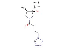 (3R*,4R*)-3-cyclobutyl-4-methyl-1-[4-(1H-tetrazol-1-yl)butanoyl]-3-pyrrolidinol