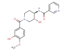 N-[(3R*,4R*)-3-hydroxy-1-(3-hydroxy-4-methoxybenzoyl)piperidin-4-yl]nicotinamide